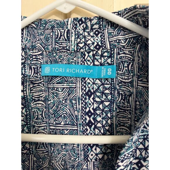 Tori Richard size 0P blue & white dress with pockets - Picture 3 of 5